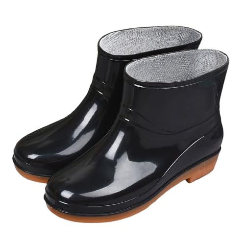 Gummistiefeletten Damen Schwarz - Regenstiefel Weit Unisex Protective Stiefel Rutschfest Erwachsene Leicht Weitschaft Schuhe Leichte Atmungsaktiv Sohle Safety Gummistiefel Gummischuhe Chelsea-Stiefel Gummistiefeletten Damen Schwarz - Regenstiefel Weit Unisex Protective Stiefel Rutschfest Erwachsene Leicht Weitschaft Schuhe Leichte Atmungsaktiv Sohle Safety Gummistiefel Gummischuhe Chelsea-Stiefel von Viunychn