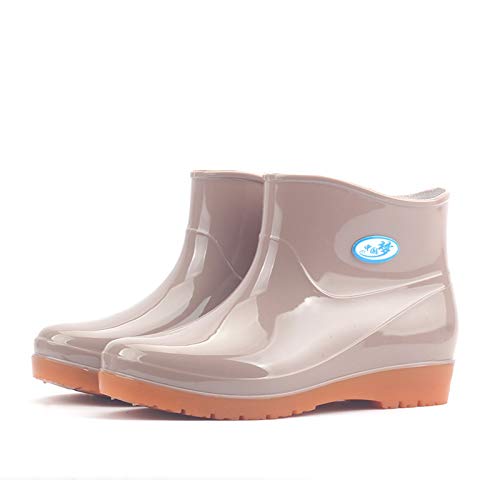 Gummistiefeletten Damen Schwarz - Regenstiefel Weit Unisex Protective Stiefel Rutschfest Erwachsene Leicht Weitschaft Schuhe Leichte Atmungsaktiv Sohle Safety Gummistiefel Gummischuhe Chelsea-Stiefel von Viunychn