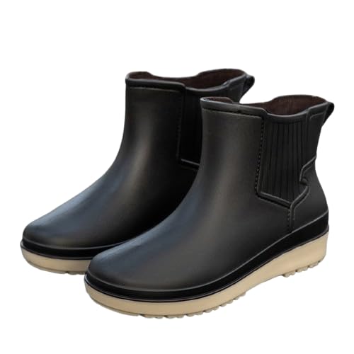 Gummistiefeletten Damen Schwarz - Regenstiefel Weit Unisex Protective Stiefel Rutschfest Erwachsene Leicht Weitschaft Schuhe Leichte Atmungsaktiv Sohle Safety Gummistiefel Gummischuhe Chelsea-Stiefel Gummistiefeletten Damen Schwarz - Regenstiefel Weit Unisex Protective Stiefel Rutschfest Erwachsene Leicht Weitschaft Schuhe Leichte Atmungsaktiv Sohle Safety Gummistiefel Gummischuhe Chelsea-Stiefel von Viunychn