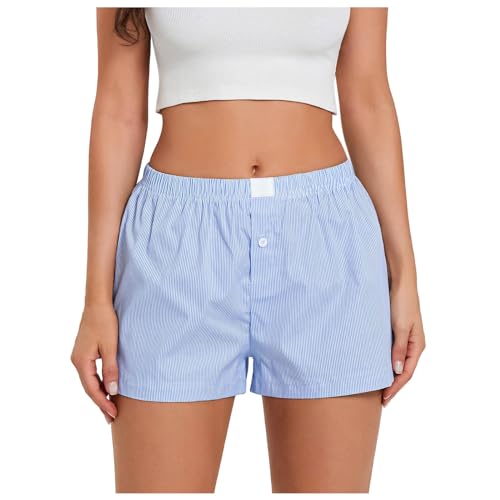 Viunychn Kurze Hose Damen Schwarz Karierte - Hose Schlafshorts Pyjama Shorts Karierte Shorts Sommer Kurze Freizeithose Sportshorts Pyjamashorts Boxershorts Schlafhose Kurz Mit Gummizug Mode Aesthetic von Viunychn