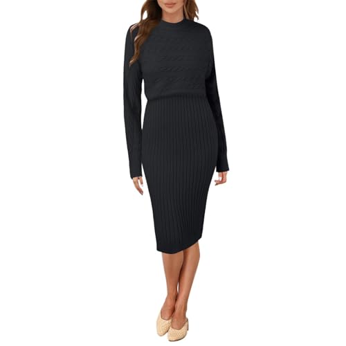 Viunychn Pulloverkleid Damen Winter Elegant Herbst Strickkleid Winterkleid Herbstkleid 2 Teiler Moderne Midi Sexy Strickkleider Pullikleid Zwei Comfy Enge Frauen Knitted Skims Dress @2 Viunychn Pulloverkleid Damen Winter Elegant Herbst Strickkleid Winterkleid Herbstkleid 2 Teiler Moderne Midi Sexy Strickkleider Pullikleid Zwei Comfy Enge Frauen Knitted Skims Dress @2 von Viunychn