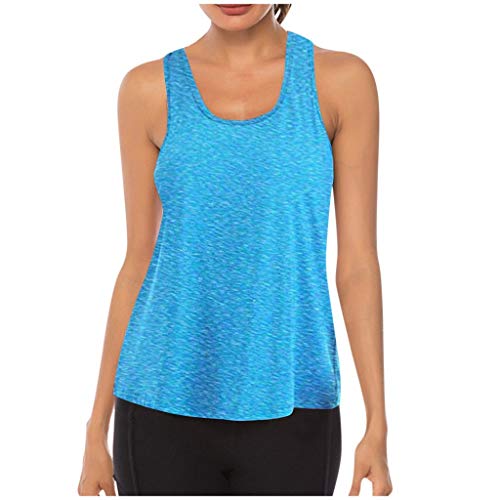 Viunychn Sport Tank Tops Oberteile Damen Racerback Lauftop Ärmelloses Sportshirt Kleidung Damen Yoga Tanktops Sportshirt Damen Kurzarm Sport Weste Atmungsaktive Vest Fitness Running Shirt von Viunychn