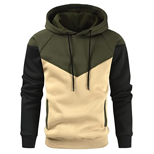 Viunychn Winter Pullover Herren Warm Kapuze Fleecejacke Kordelzug Pullover Bedrucktes Sportjacke Slim Fit Fell Hoodie Sport Langarm Herbst Winter Kapuzenpullover von Viunychn