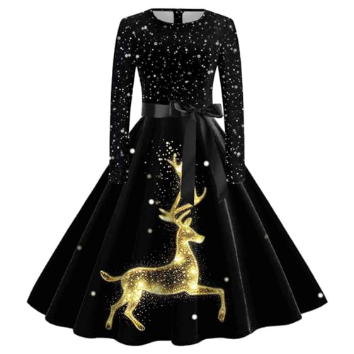 Weihnachtskostüm Damen Weihnachts Dress Elegante Vintage Damenkleid Wichtel Nikolauskostüm Angebot Weihnachtskleid Langarm Rockabilly Weihnachtskleidung Große Größen Weihnachtsoutfit @3 von Viunychn