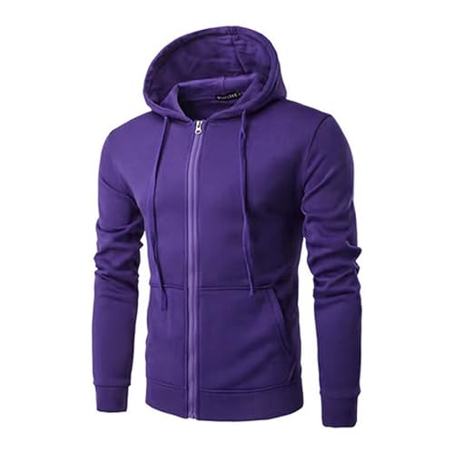 b-Ware, Kapuzenpullover Herren Sweatjacke Einfarbig mit Reißverschluss Passform Übergangsjacke Leichte Strickjacken Bequem mit Tasche Herbstjacke Baumwolle Sweatshirt von Viunychn