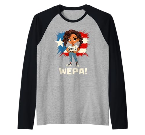 Wepa Girl Puertoricanisches Fest Boricua Pride Culture Raglan Wepa Girl Puertoricanisches Fest Boricua Pride Culture Raglan von Viva Boricua Apparel