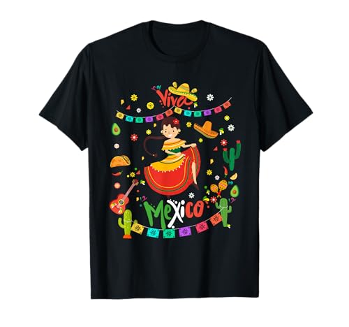 Viva Mexico Shirt Kleinkind Mädchen Mexikanische Flagge Unabhängigkeitstag T-Shirt von Viva Mexico Shirt Toddler Girl Kids Poncho Sombreo