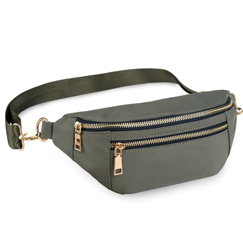 Viva Terry Nylon-Hüfttasche für Damen und Herren, Crossbody-Bauchtasche, Gürteltasche, Bauchtasche, Brusttasche mit verstellbarem Riemen, vielseitig verwendbar, lässige Freihände-Schultertasche für von Viva Terry