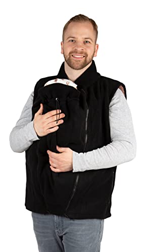 Viva la Mama - 2in1 Trageweste für Männer, Papa Trageweste aus Fleece, warm - FJONN - schwarz - S Viva la Mama - 2in1 Trageweste für Männer, Papa Trageweste aus Fleece, warm - FJONN - schwarz - S von Viva la Mama