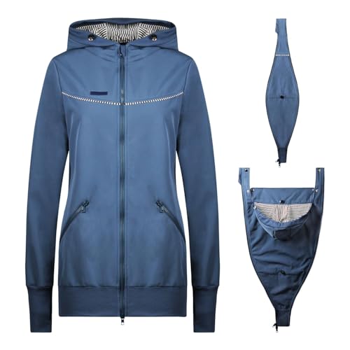 Viva la Mama - 3in1 Allwetter Tragejacke Umstandsjacke Softshell - JACKY - schieferblau - S von Viva la Mama