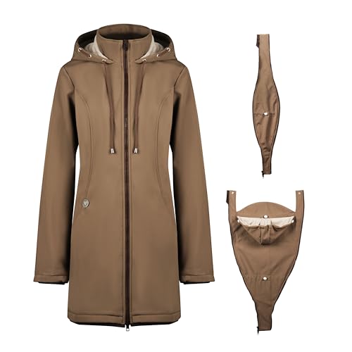 Viva la Mama - 3in1 Umstandsjacke mit Baby Trageeinsatz Allwetter - MELLORY taupe - M von Viva la Mama