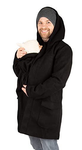 Viva la Mama - 3in1 Tragemantel für Männer Winter Tragejacke Papa - PAVO - schwarz - L von Viva la Mama