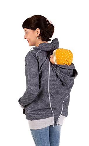 Viva la Mama - 4in1 Rückentragejacke Jacke für Babytragen vorn Umstandsjacke Sommer - CLEO Plus - anthrazit - M von Viva la Mama
