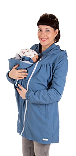 Viva la Mama - 4in1 Trageparka Tragejacke für Rückentragen Umstandsjacke - LIVIO - taubenblau - S von Viva la Mama