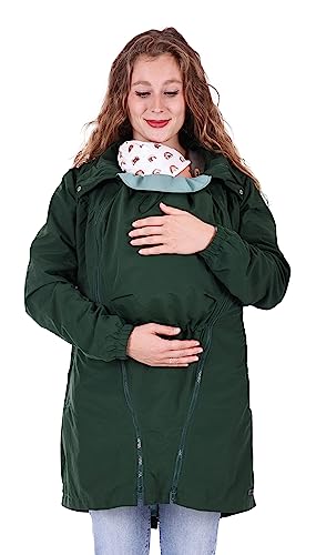 Viva la Mama - 4in1 Trageparka Tragejacke für Rückentragen Umstandsjacke - LIVIO - waldgrün - M von Viva la Mama