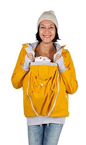 Viva la Mama - Allwetter Jacke Umstandsjacke Tragejacke Outdoor winddicht regendicht JACKY senfgelb - S von Viva la Mama