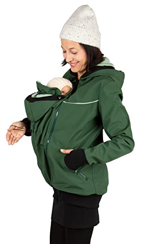 Viva la Mama - Allwetter Tragejacke Umstandsjacke mit Trageeinsatz - JACKY - waldgrün - S von Viva la Mama