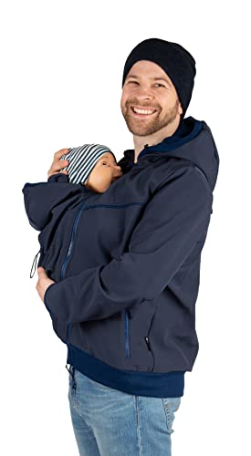 Viva la Mama - Männerjacke zum Babytragen Vorn, Allwetter, Softshell - Explorer - Marine - XL von Viva la Mama