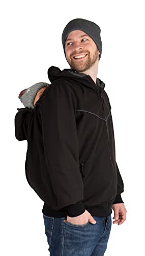 Viva la Mama - Männerjacke zum Babytragen Vorn und Hinten, Allwetter, Softshell - Explorer Plus - schwarz - S von Viva la Mama