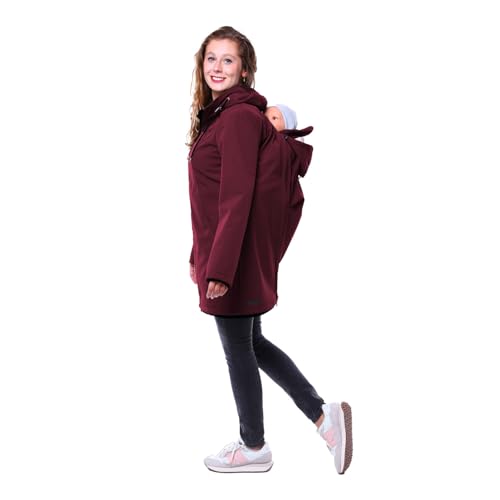 Viva la Mama - Tragejacke für Rückentragen Softshellmantel für Schwangerschaft und Babytragen - MELLORY Plus - bordeaux - L von Viva la Mama