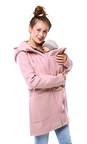 Viva la Mama - Tragemantel Mantel mit Trageeinsatz Babytragen Winter Umstandsmantel - VALENTIN - rosa - XXL von Viva la Mama