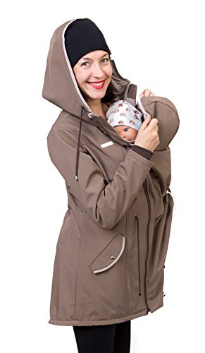 Viva la Mama - Umstandsjacke Tragejacke für Babys Vorn und Hintentragen - PINA - Taupe - S von Viva la Mama