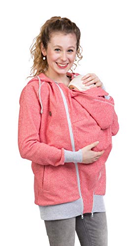 Viva la Mama - Umstandsjacke und Babytragejacke Baumwolle Einsatz CLEO rot - S von Viva la Mama