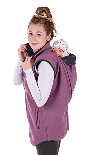 Viva la Mama - Wollweste Trageweste aus Wolle zum Babytragen Umstandsweste - PEVE - mauve - XL von Viva la Mama