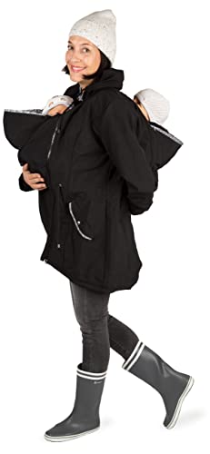 Viva la Mama - Zwillingstragejacke Tandemtragejacke Zwillinge tragen Umstandsjacke - PINA Twin - schwarz - L von Viva la Mama