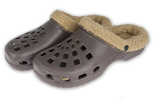 Viva Clogs mit Fütterung Unisex Gr.36-45 - herausnehmbare Fütterung - Hausschuhe Gartenschuhe Schuhe (42, Braun) von VIVA