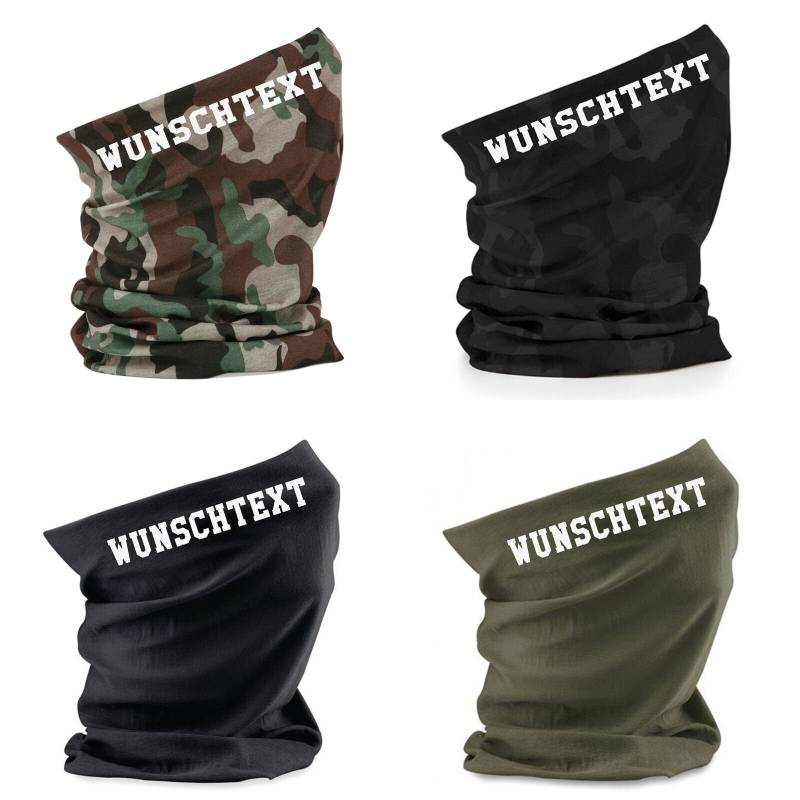Halstuch Schlauchschal Mit Wunschtext - Nasenschutz Mundschutz Camouflage Halsschal Weich Geschenk Für Herren Damen Kinder von VivaDesignsStudio