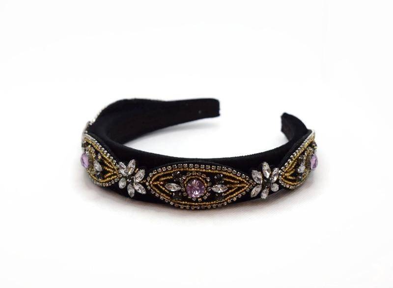 Dolores Black Wunderschönes Gepolstertes Samtstirnband/Haarband Mit Silber-Rosa-Goldener Blumenschmuck-Verzierung Für Hochzeit/Anlass Dolores Black Wunderschönes Gepolstertes Samtstirnband/Haarband Mit Silber-Rosa-Goldener Blumenschmuck-Verzierung Für Hochzeit/Anlass von VivaLaDuchesse