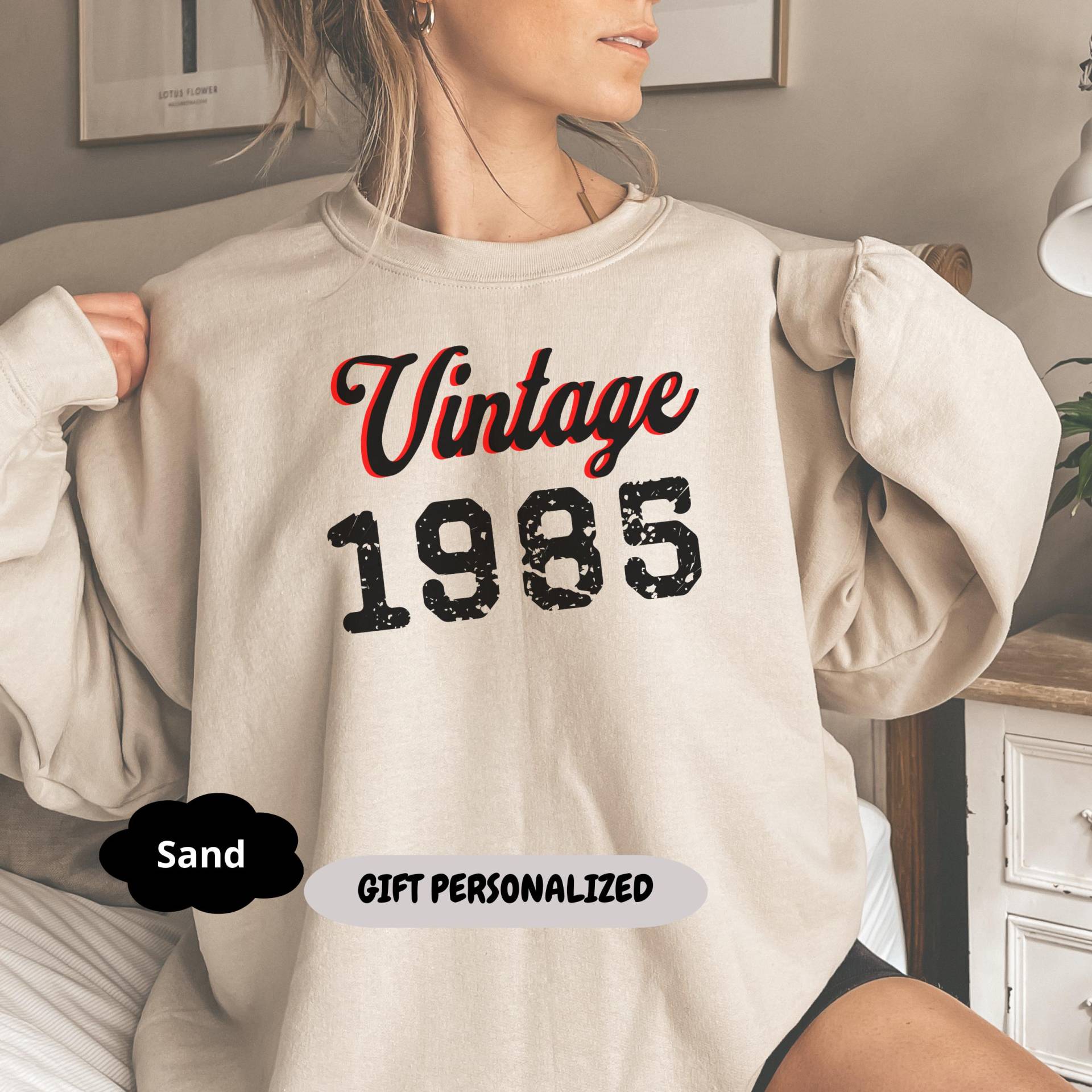 Personalisiertes 40. Geburtstagsgeschenk, Vintage-Geburtstags-Sweatshirt, Geburtstagsgeschenk Für Frauen, Jubiläumsgeschenk Freundin von VivaLeya