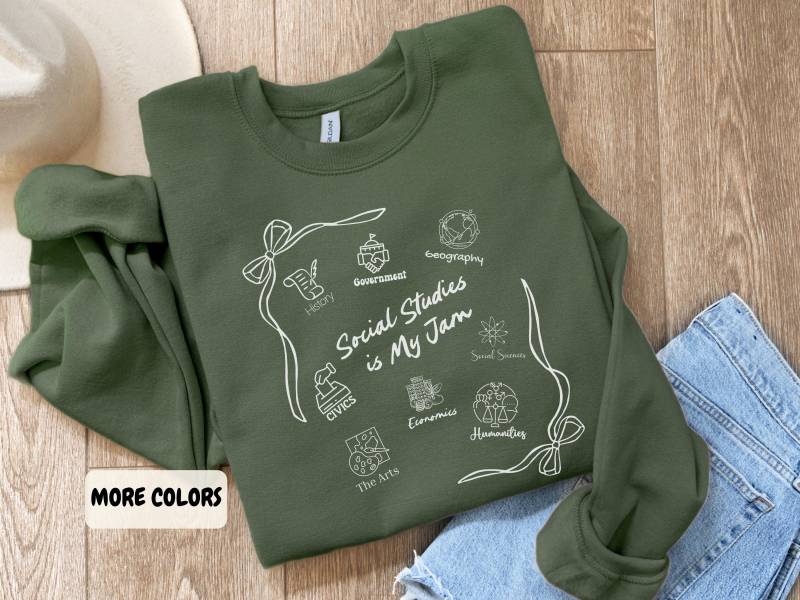 Social Studies Is My Jam Sweatshirt Lehrer Crewneck Für Geschichte, Staatsbürgerkunde, Geographie, Kunst, Geisteswissenschaften, Geschenk von VivaLeya