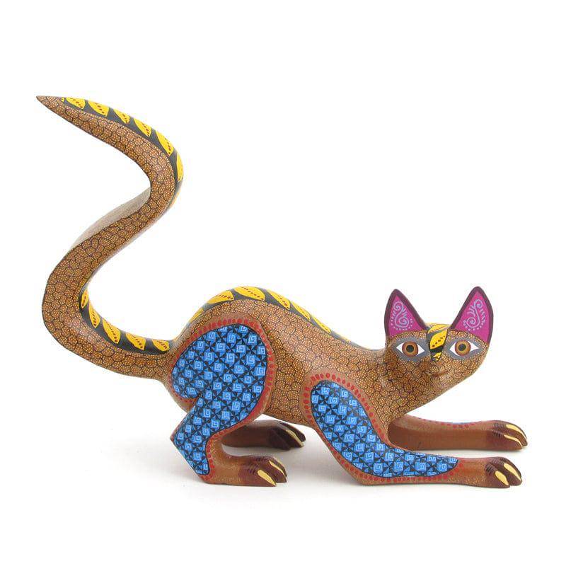 Gelber Waschbär Fine Alebrije Holzschnitzerei von VivaMexicoShop