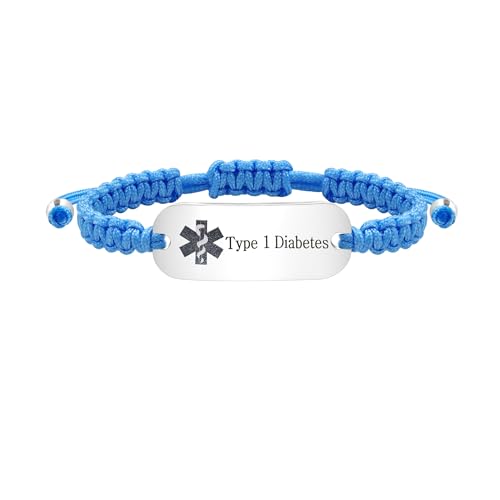 Vivaday Adjustable Rope Emergency Alert Bracelet | Graviertes Medizinisches ID Anpassbares Schmuckstück | Allergiefrei Bequem für Sport Unisex YS5833 von Vivaday
