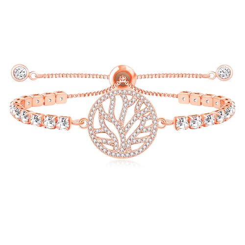 Vivaday Baum des Lebens Schmuck | Family Connection Elegantes Tennis-Bolo-Armband | Anspruchsvolle verstellbare Zirkonia-Armbänder für Damen | Symbolisiert bedingungslose Liebe YA4741 von Vivaday