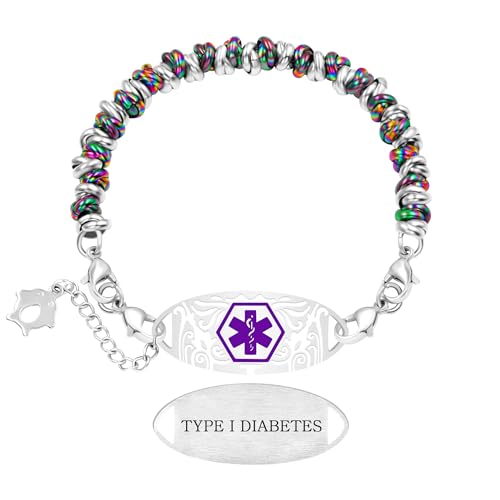 Vivaday Erste-Hilfe-ID-Armband | Metallspiralgliederkette | Personalisiertes medizinisches Notfallarmband | Leichter Edelstahl | Für Frauen zum täglichen Tragen Armbänder YA5541 von Vivaday