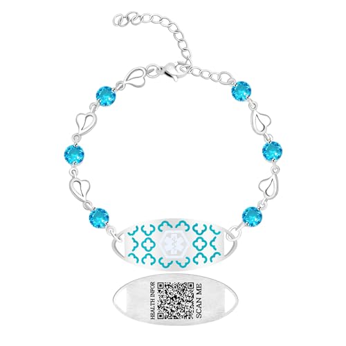 Vivaday Medical Alert CZ-Armband | Personalisierter medizinischer ID-Reiseanhänger | Individuell gravierter Modeschmuck YA5759 Vivaday Medical Alert CZ-Armband | Personalisierter medizinischer ID-Reiseanhänger | Individuell gravierter Modeschmuck YA5759 von Vivaday