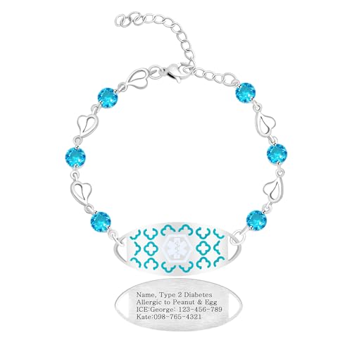 Vivaday Medical Alert CZ-Armband | Wasserdichtes, verstellbares, individuelles ID-Band | Graviertes medizinisches Symbol | Hypoallergenes Design YA5759 von Vivaday
