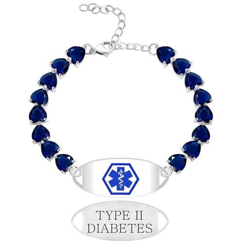 Vivaday Medical Alert Modernes Zirkonia-Armband | Personalisiertes medizinisches Alarm-ID-Tag-Armband | Verstellbare, individuell gravierte Armbänder | Minimalistischer Modedesign-Schmuck YA5731 von Vivaday