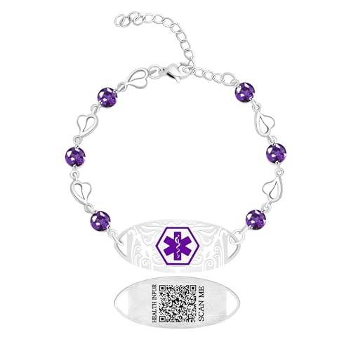 Vivaday Medical ID Stilvoller Zirkonia-Schmuck | Individuelles medizinisches ID-Notfall-Info-Armband | Allergiefreies Modearmband | Personalisierter Charm-Schmuck mit graviertem Namen YA5759 Vivaday Medical ID Stilvoller Zirkonia-Schmuck | Individuelles medizinisches ID-Notfall-Info-Armband | Allergiefreies Modearmband | Personalisierter Charm-Schmuck mit graviertem Namen YA5759 von Vivaday