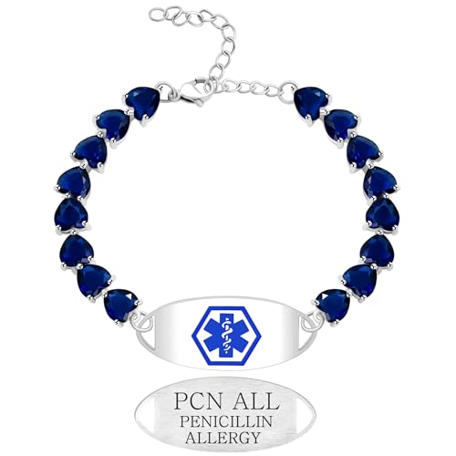 Vivaday Medical ID Zirkonia-Armband | Anpassbares medizinisches Symbol | Gravierter Notfallschmuck | Verstellbares Design YA5731 von Vivaday