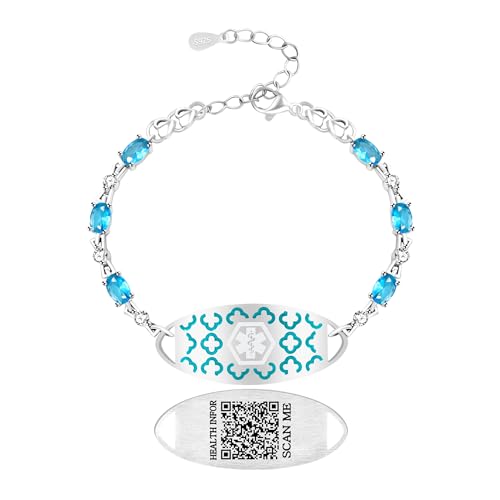 Vivaday Medizinisches ID-Armband mit Zirkonia | Gravierte Notfall-ID | Personalisiertes medizinisches Symbol | Allergiefreies Design für Frauen YA5751 Vivaday Medizinisches ID-Armband mit Zirkonia | Gravierte Notfall-ID | Personalisiertes medizinisches Symbol | Allergiefreies Design für Frauen YA5751 von Vivaday