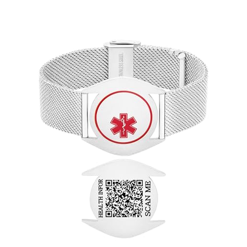 Vivaday Medizinisches Notfallarmband | Edelstahlarmband | Personalisierte ID-Armbänder | Antiallergenes, komfortables Design | Geeignet für Training und Laufen | Für Männer und Frauen YA6080 von Vivaday