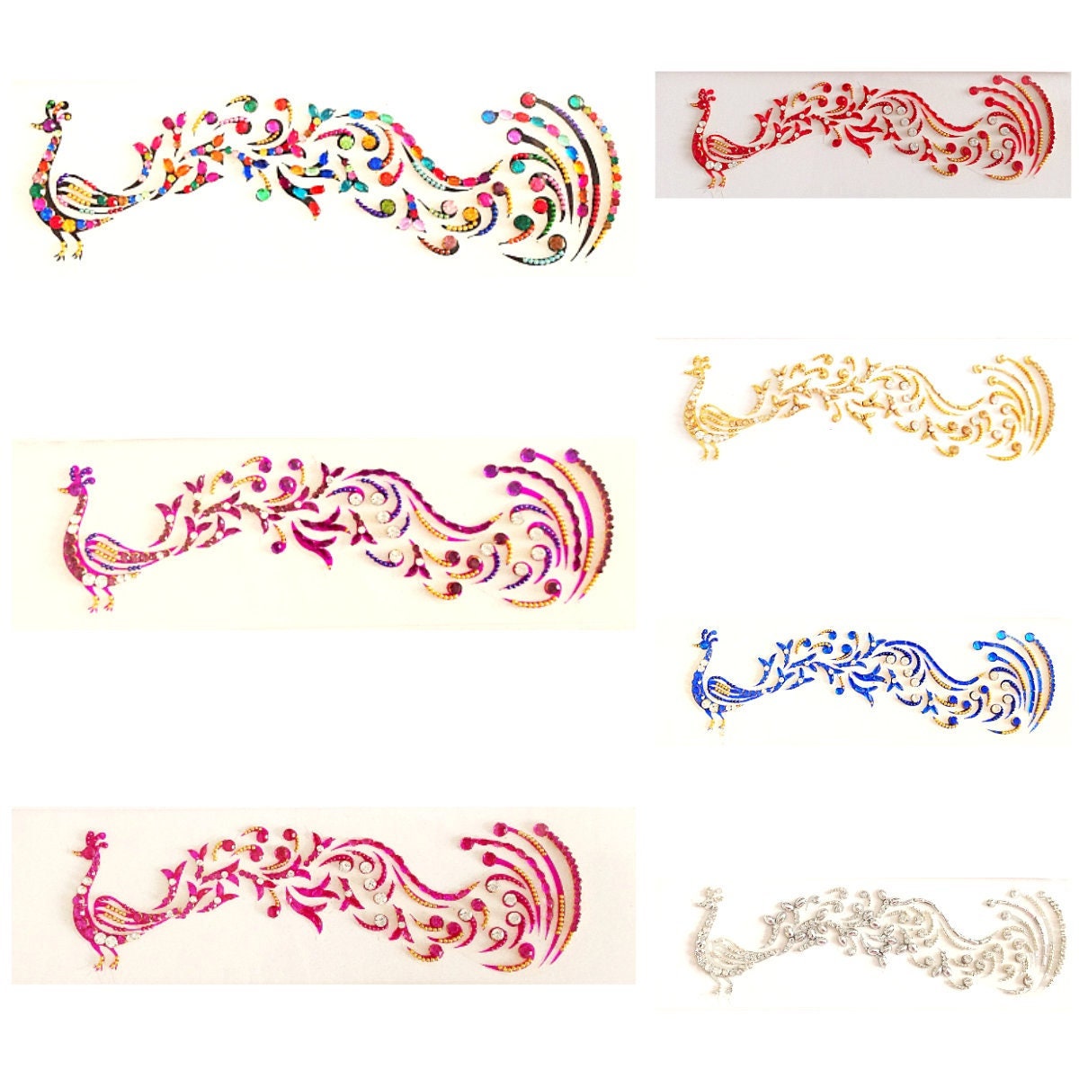 Pfau Bindi Body Tattoo Bunt Wieder Verwendbar Aufkleber Modeaccessoires Pfau Bindi Body Tattoo Bunt Wieder Verwendbar Aufkleber Modeaccessoires von Vivahcity