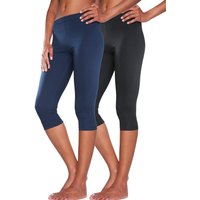 Große Größen: Doppelpack Capri-Leggings, marine+schwarz, Gr.40/42-56/58 von Vivance Active