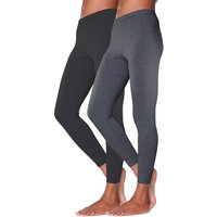 Große Größen: Doppelpack Leggings mit Gummibund, anthrazit+schwarz, Gr.40/42-56/58 von Vivance Active