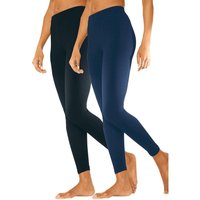 Große Größen: Doppelpack Leggings mit Gummibund, marine+schwarz, Gr.40/42-56/58 von Vivance Active