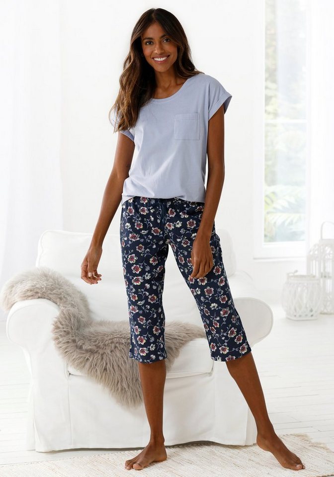 Vivance Dreams Capri-Pyjama (2 tlg) mit gemusterter Schlafhose von Vivance Dreams